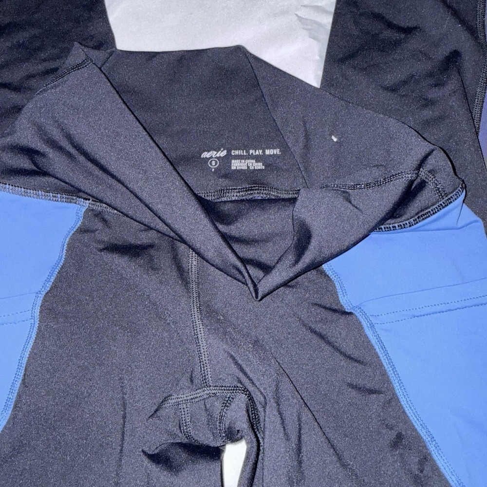 Aerie Chill. Play. Move. Women's Colorblock Ankle Leggings Stretch Pockets S - Picture 4 of 9